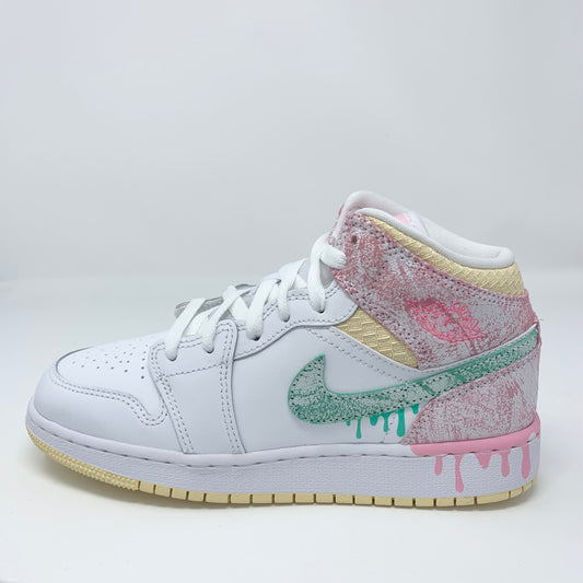 Jordan 1 Mid "Paint Drip" (GS)